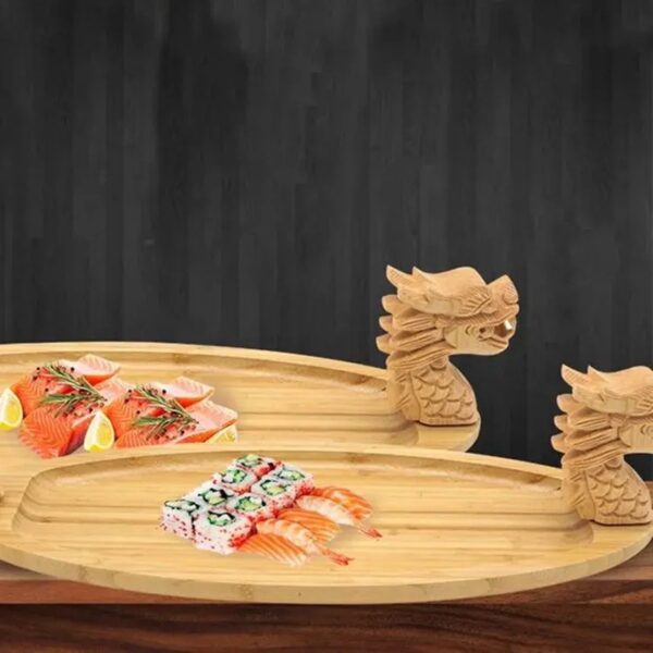 Nieuw design Sushi Boot Dragon Bamboe 72X17,5cm - Image 4