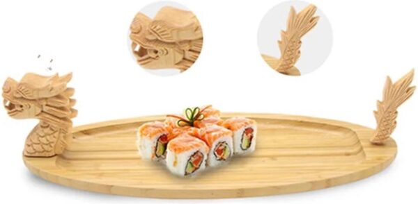 Nieuw design Sushi Boot Dragon Bamboe 72X17,5cm - Image 5