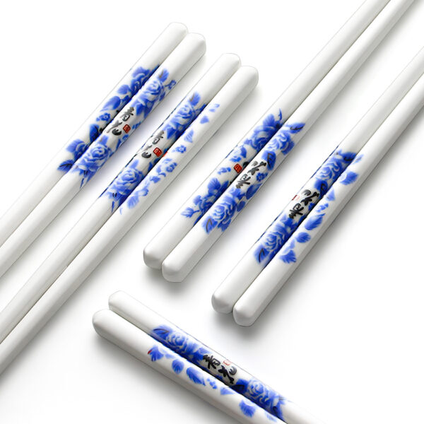 5 Paar traditioneel Chopsticks Voor Sushi en Japanse gerechten-Eetstokjes, Nieuwe model,Keramiek-Blauwe - Image 3