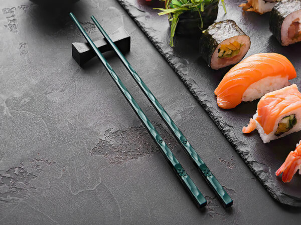 5 Paar traditioneel Chopsticks Voor Sushi en Japanse gerechten-Eetstokjes, Nieuwe model-Groen fiberglass