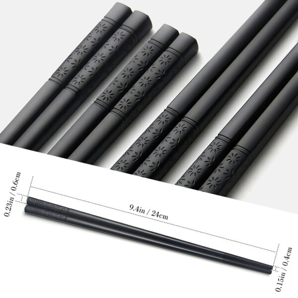 5 Paar traditioneel Chopsticks Voor Sushi en Japanse gerechten-Eetstokjes, Nieuwe model,Zwart Fiberglass - Image 3