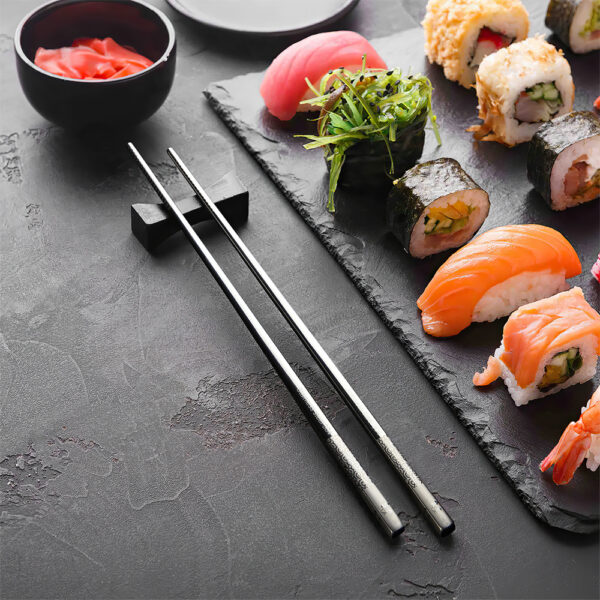 5 Paar traditioneel Chopsticks Voor Sushi en Japanse gerechten-Eetstokjes, Nieuwe model, Staal